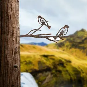 Bird On The Branch 08 - Brown Brown Decorative Garden Object