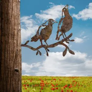 Bird On The Branch 09 - Brown Brown Decorative Garden Object