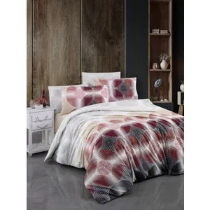 Bisa Crveno-Belo-Bež-Crno Ranforce Set Posteljine (EU) (IT)