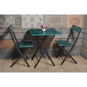 Bistro Set 5 Green
Black Garden Table & Chairs Set (3 Pieces)