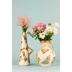 BK016 Beige Decorative Pot Set (2 Pieces)