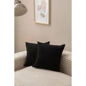 Black Black Cushion Cover Set (2 Pieces)