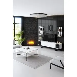 Black Line Set - White, Black White
Black Living Room Furniture Set