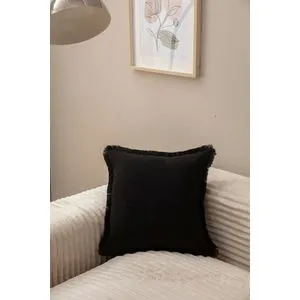 Black v4 Black Cushion Cover