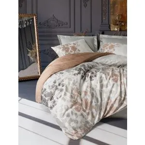 Blatt - Grey Grey Satin Double Quilt Cover Set
