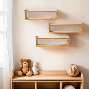 BLTYZ-AKTV040 Oak Wall Shelf
