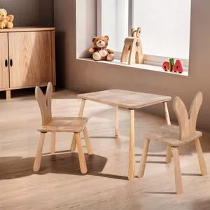 BLTYZ-AKTV060-1 Set Stola i Stolica za Decu od Hrasta