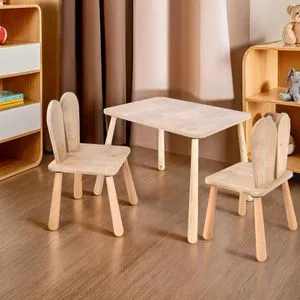 BLTYZ-AKTV061-1 Set Stola i Stolica za Decu od Hrasta