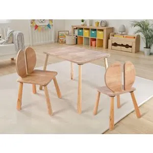 BLTYZ-AKTV064-1 Oak Kid's Table Set