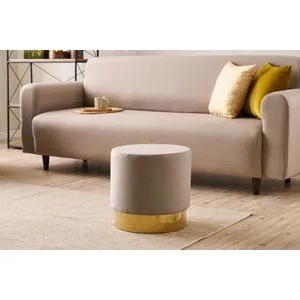Bodrum - Beige Beige Pouffe