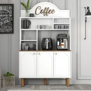 Bohem 860 - White White Coffee Bar Cabinet