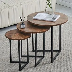 Bolzz set okruglih stočića Coffee dark  