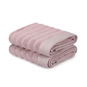 Bombeli - Set ručnika u prahu ružičastoj i sivoj (2 komada)