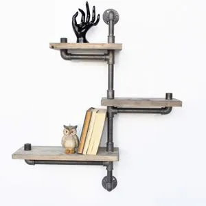 Boruraf013 Black
Walnut Pipe Shelf