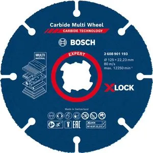 Bosch EXPERT X-LOCK Carbide Multi Wheel rezna ploča 125 x 22, 23 x 1, 0mm, pakovanje 10 komada, 2...