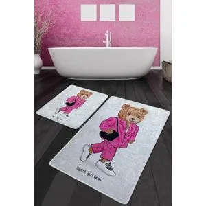 Boss Girl Djt Multicolor Bathmat Set (2 Pieces)
