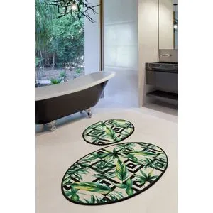 Botanic Multicolor Bathmat Set (2 Pieces)