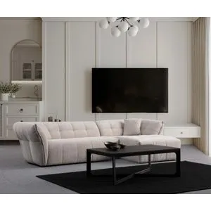 Boxer Right - White White Corner Sofa