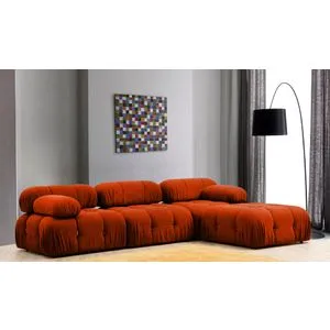 Bubble Corner ( L1-O1-1R -Puf) - Tile Red Tile Red Corner Sofa