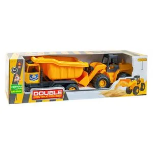 Buldožer i Kamion Double Construction u kutiji 20x70x19cm Guclu  SR4577