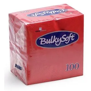 Bulkysoft salveta crvena 33x33cm 100/1 2sl (20 pak)