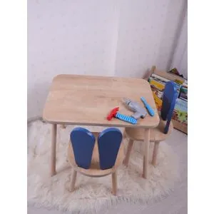 Bunny One Chair Set - Blue, Brown Blue 
Brown Kid's Table Set