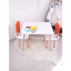 Bunny One Chair Set - Orange, White Orange
White Kid's Table Set