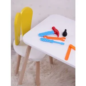 Bunny One Chair Set - Yellow, White Yellow
White Kid's Table Set