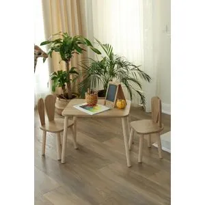 Bunny One Set - Braon Dečiji Sto i Stolice