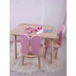 Bunny Set stolica i stola - Roze i Braon