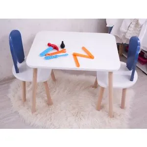 Bunny Two Chair Set - Blue, White Blue 
White Kid's Table Set