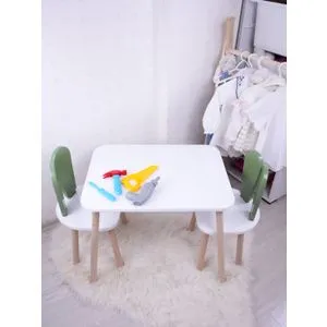 Bunny Two Chair Set - Green, White Green
White Kid's Table Set
