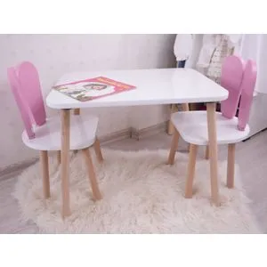 Bunny Two Chair Set - Pink, White Pink
White Kid's Table Set