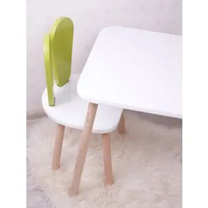 Bunny Two Chair Set - Pistachio Green, White Pistachio Green 
White Kid's Table Set