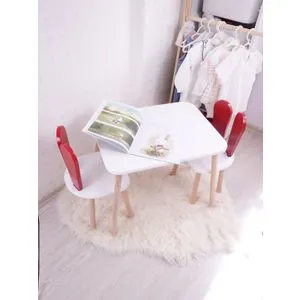 Bunny Two Chair Set - Red, White Red
White Kid's Table Set