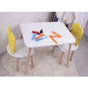 Bunny Two Chair Set - Yellow, White Yellow
White Kid's Table Set
