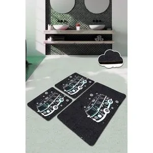 Bus Multicolor Bathmat Set (3 Pieces)