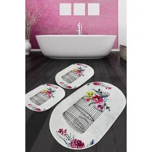 Cage Djt Multicolor Set Tepiha za Kupatilo (3 Komada)