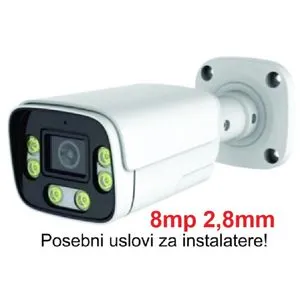 CAM-IP8MP-HAQ60D GMB kamera 8mp P6SLite 2.8mm-F1.6 Starlight POE IP66 Dual LED 6xIR+6xFull Color MIC