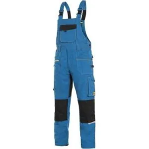 Canis CXS Stretch radne pantalone na tregere, svetlo plavo-crna, vel. 56