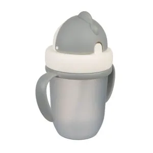 Canpol Babies Šolja Sa Silikonskom Flip-Top Slamčicom 210Ml Matte Pastels - Grey 9M+