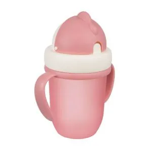 Canpol Babies Šolja Sa Silikonskom Flip-Top Slamčicom 210Ml Matte Pastels - Pink 9M+