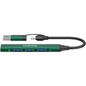Canyon hub DS-02 4u1 USB-A/C Zeleni