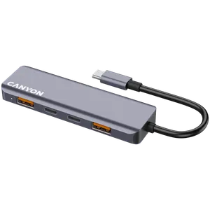 Canyon hub DS-18 5in1 USB-C Sivi