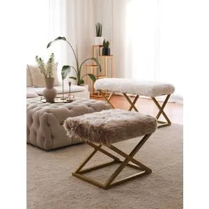 Capraz Pelush - Gold, Brown Brown
Gold Pouffe