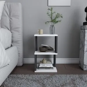 Carter - Noćni ormarić u beloj i antracit boji