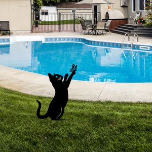 Cat 01 Black Decorative Garden Object