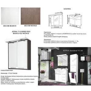 Ceramica Lux Atina 75 bianco ormarić gornji deo