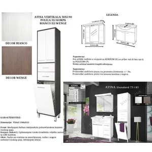 Ceramica Lux Vertikala Atina 50 x 190 bianco polica