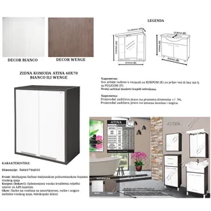 Ceramica Lux Zidna komoda Atina 60 x 70 bianco